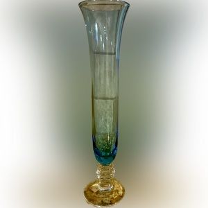 VINTAGE BLUE NAPCO WARE JAPAN PETITE DELICATE GLASS VASE